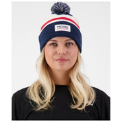 Mons Royale McCloud Merino Pom Pom Beanie SNOWFLAKE / NAVY