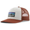 Patagonia P-6 Logo Trucker Hat WHITE W/RUSTY RED