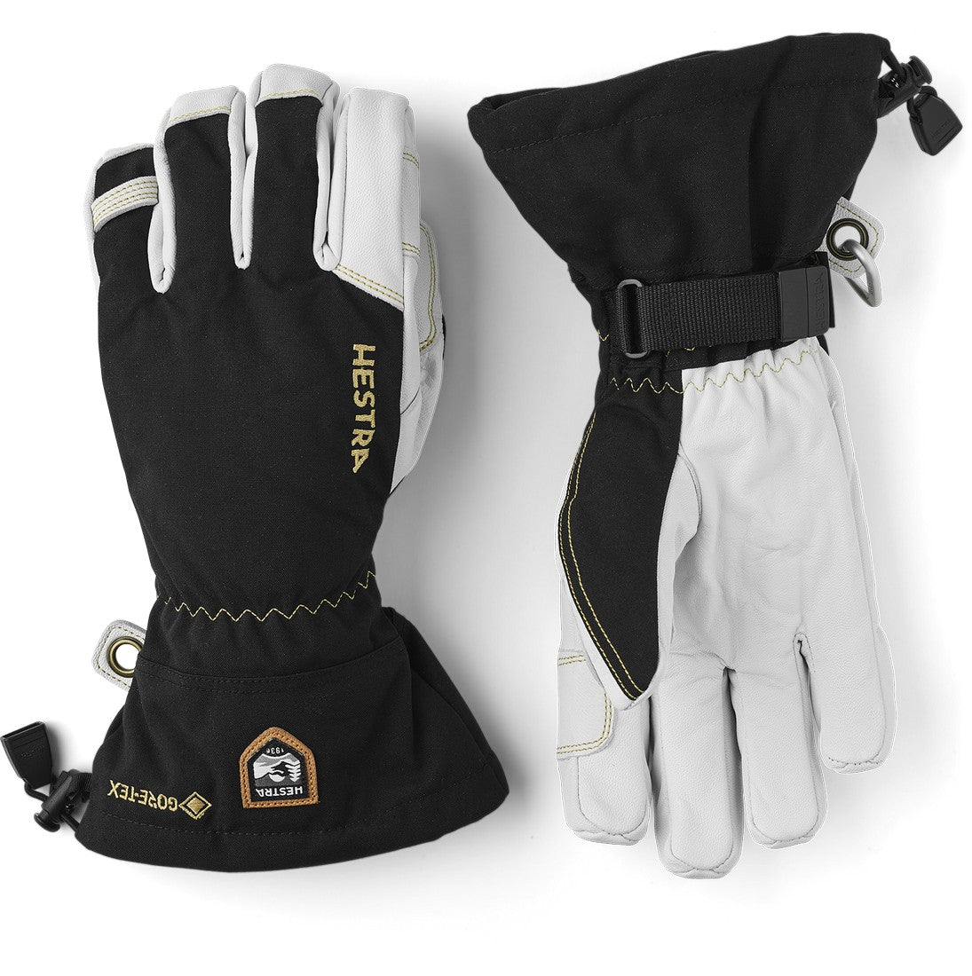 Hestra Army Leather Gore-Tex - 5 finger Black/Natural grey