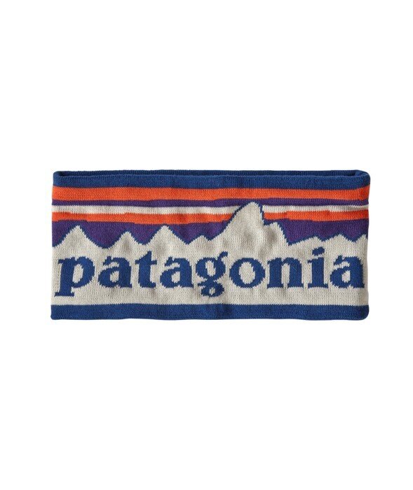 Patagonia Powder Town Headband Fitz Roy Sunrise Knit White Birch