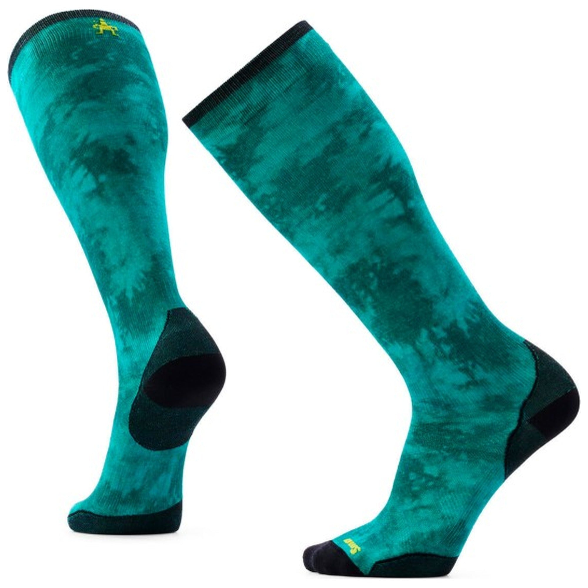 Smartwool M Ski Zero Cushion Shale Print OTC Socks DUSTY TEAL