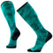 Smartwool M Ski Zero Cushion Shale Print OTC Socks DUSTY TEAL