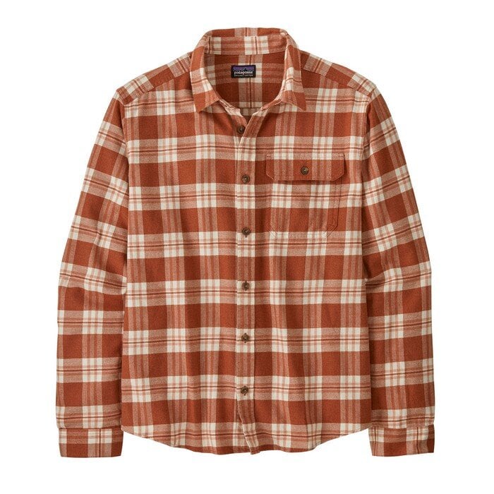 Patagonia M´s L/S LW Fjord Flannel Shirt Base Camp Burnished Red