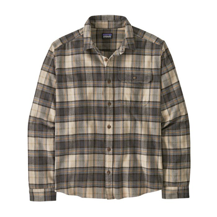 Patagonia M´s L/S LW Fjord Flannel Shirt Spotter Forge Grey